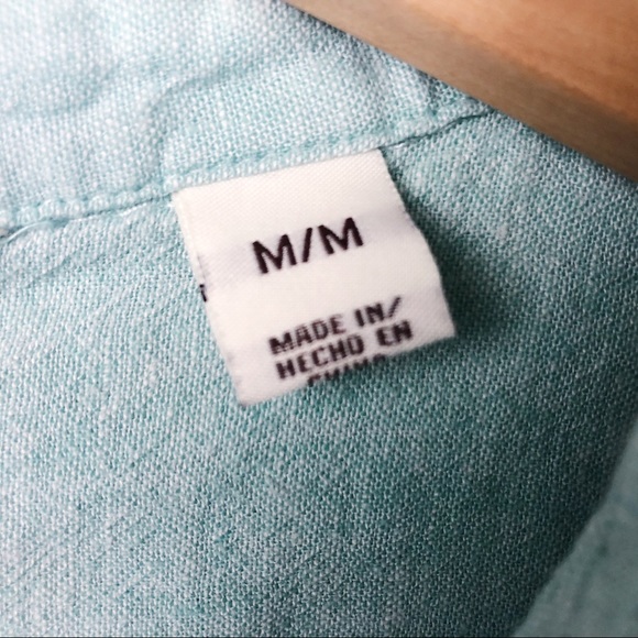 Weatherproof Vintage Mint Linen Tie Front Shirt M - Picture 10 of 11